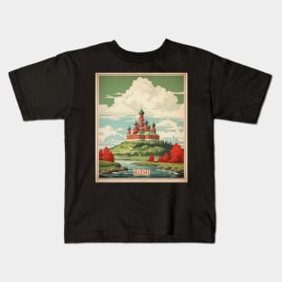 Kizhi Island Russia Vintage Tourism Poster Kids T-Shirt